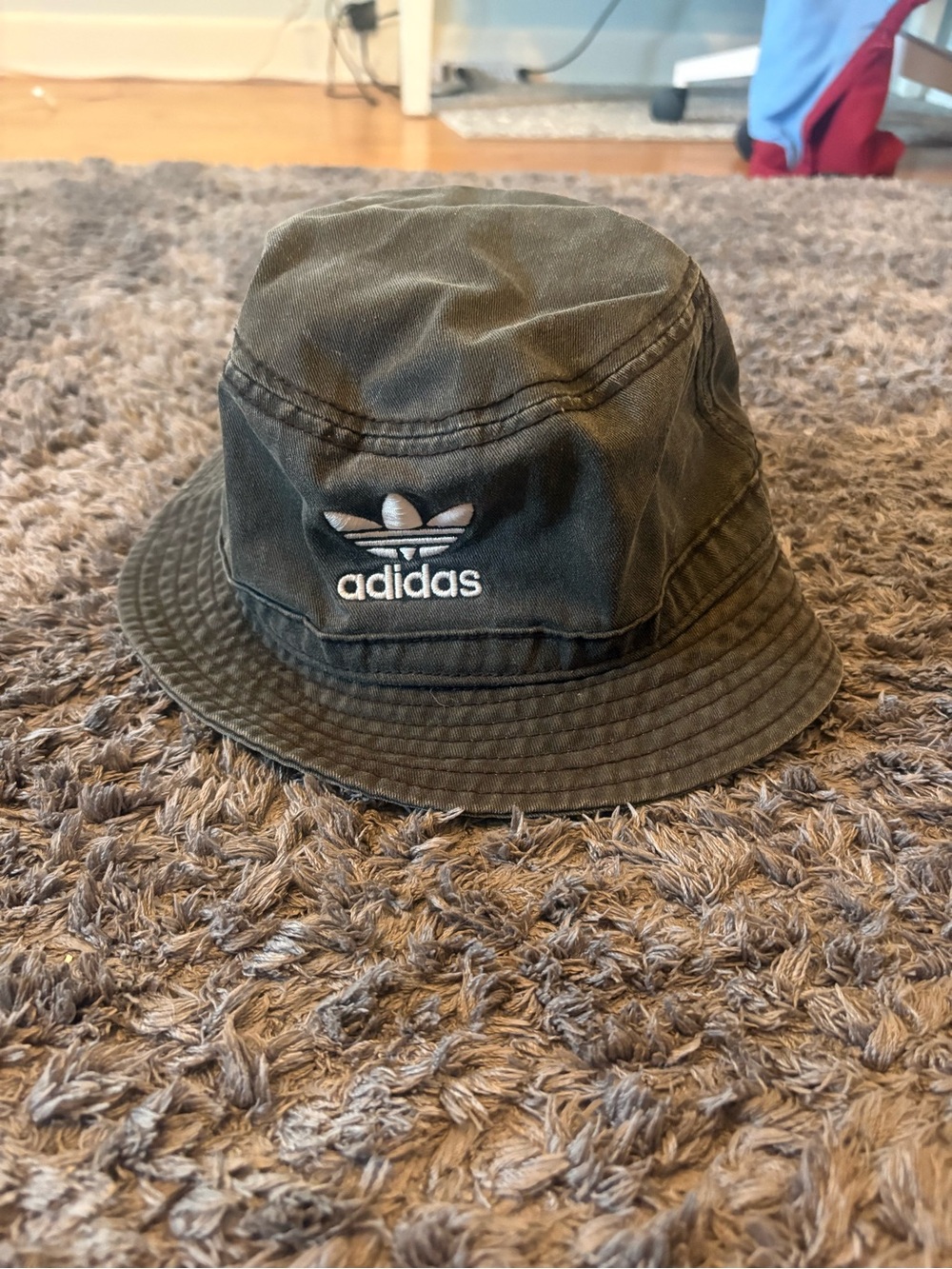 adidas Olive Bucket Hat with Trefoil Logo